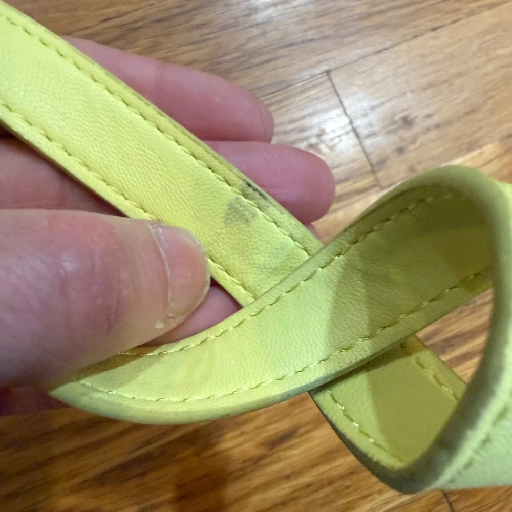 Steve‎ Madden Yellow Ruched Crescent Hobo Crossbody Bag Gold Hardware Small